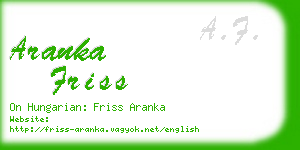 aranka friss business card